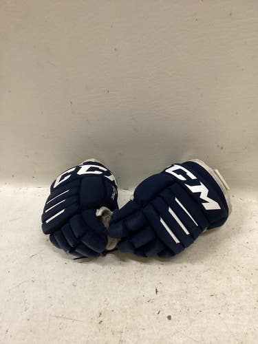 Used CCM TACKS 4R2 Junior Gloves Navy Blue 8" 11725-S000507162