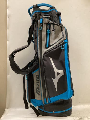 Used Mizuno BR-D4 Mens Stand Bag Royal Blue And Grey 11725-S000507224