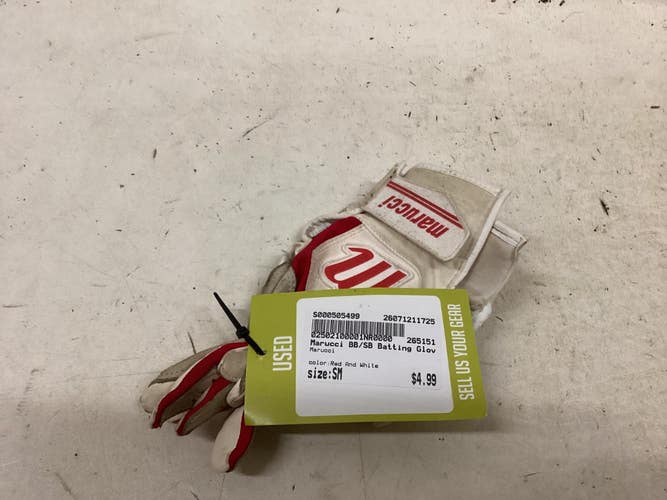 Used Marucci BB/SB Batting Gloves Red And White SM 11725-S000505499
