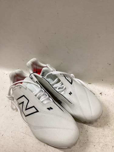 Used New Balance BURN X4 LAX Cleats Mens White Senior 12 11725-S000506165