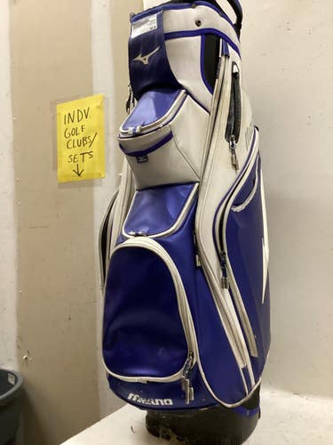 Used Mizuno CART Mens Cart Bag Navy And White 11725-S000506812