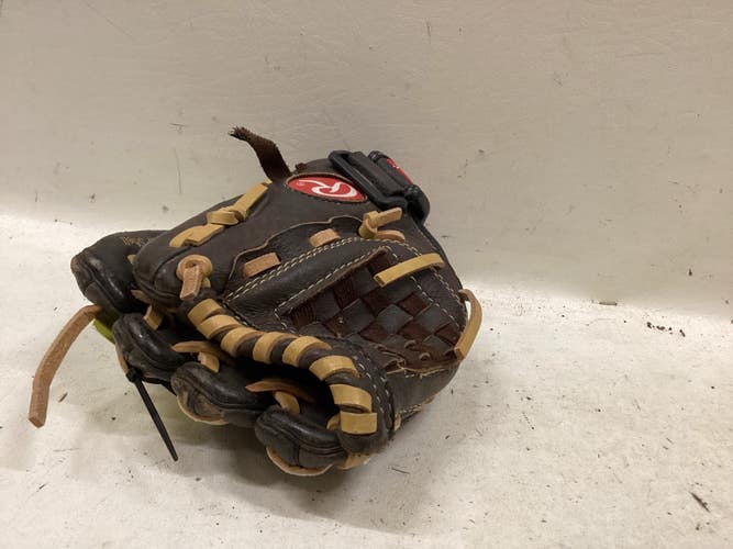 Used Rawlings H100BRNC BB/SB Glove RH Throw Black 10" 11725-S000505863