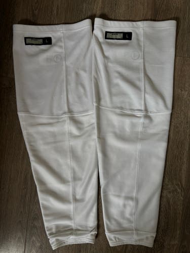 White Senior Large CCM Edge Socks Pro Stock