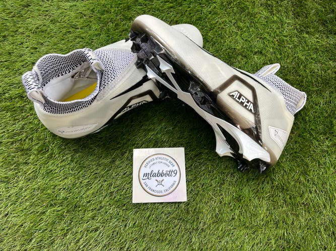 Nike Alpha Menace Elite 3 Football Cleats - Size 12.5 - White/Particle Grey (CT6648-100) - New