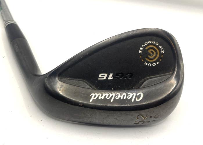 Cleveland CG16 Black Pearl Gap Wedge, 52-10, Wedge Flex Steel RH *Good*