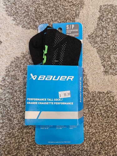 Black Small Bauer Skate Socks NEW
