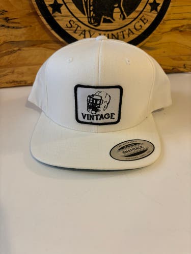 Vintage Lacrosse White Flat Brim Hat