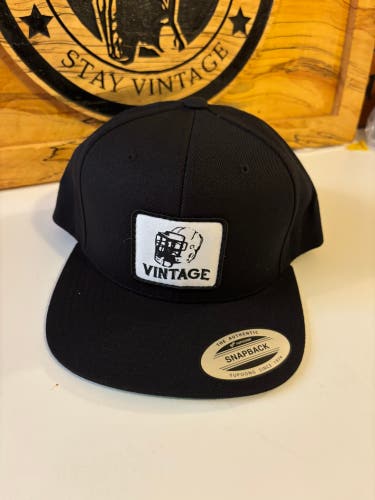 Vintage Lacrosse Black Flat Brim Hat