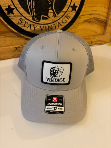 Vintage Lacrosse Solid Black Trucker Hat