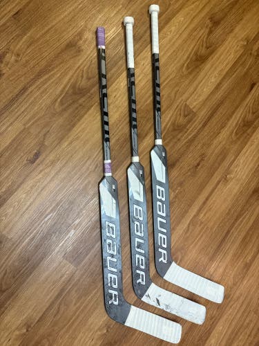 3-Pack of Bauer Supreme 3S Pro Regular Goalie Stick 23" Paddle (Used)