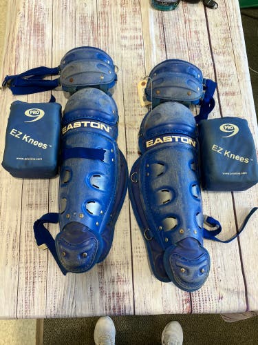 Blue Intermediate Easton Catcher's Leg Guard (Used)