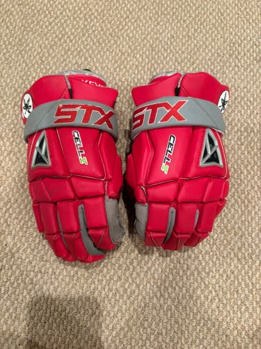 Ohio State Team Issued STX Cell V Lacrosse Gloves (Used)