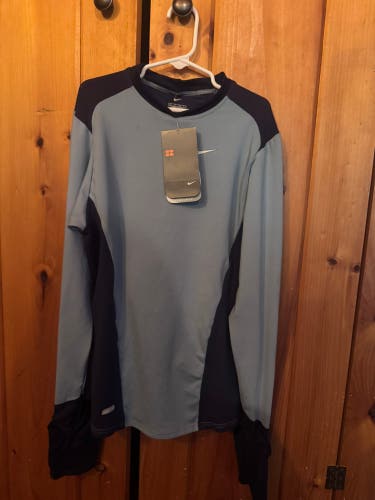 NWT Blue Small Youth Nike Dri-fit Shirt with Slash Guard Sleeves (New)