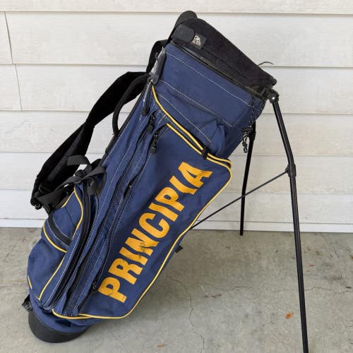 Ping Hoofer 2 Golf Stand Carry Bag 4 Way Dividers Principia College Blue Gold