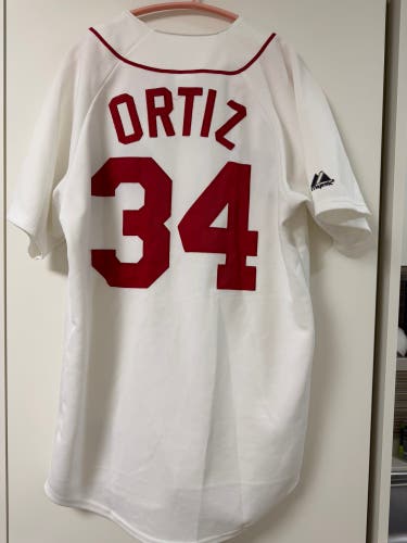Vintage MLB Boston Red Sox Majestic David Ortiz White Home Jersey Size S