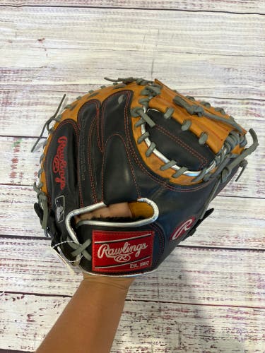 Black Rawlings R9 RH Catcher's Baseball Glove 32" (Used)
