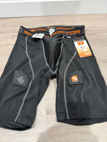 Black XXL Men's Shock Doctor Compression pants with cup  (New)
