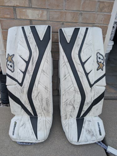 Brian's G-NETik Pro 3 Intermediate Goalie Pads – 30+1" – White/Black
