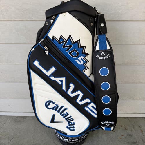 Callaway Jaws MD5 Golf Caddy Staff Bag White Black Blue Design Roger Cleveland
