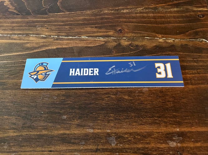 ECHL Atlanta Gladiators Game-used Hockey Locker Nameplate # 31 Ethan Haider