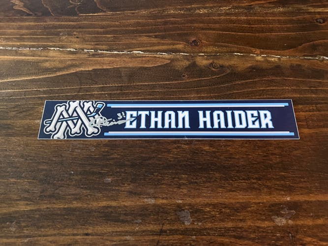AHL Milwaukee Admirals Game-used Hockey Locker Nameplate # 31 Ethan Haider