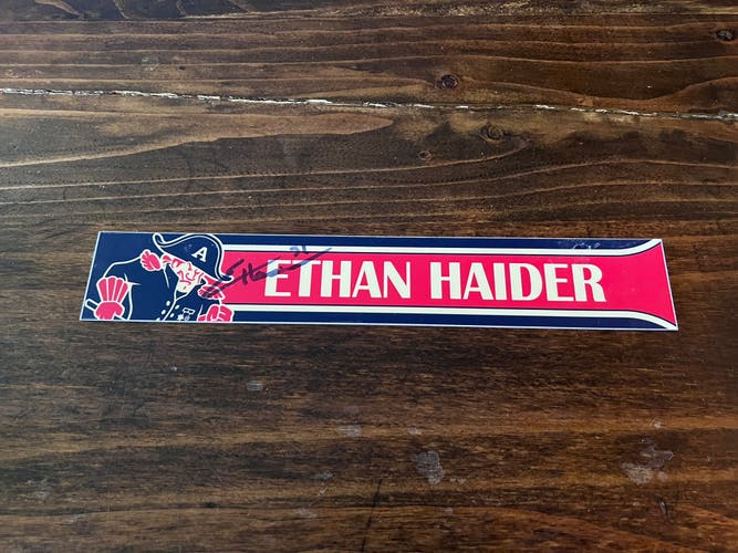 AHL Milwaukee Admirals Game-used Hockey Locker Nameplate # 31 Ethan Haider