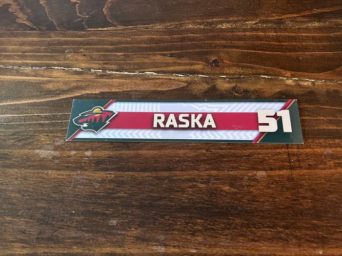 NHL Minnesota Wild Game-used Hockey Locker Nameplate # 51 Adam Raska