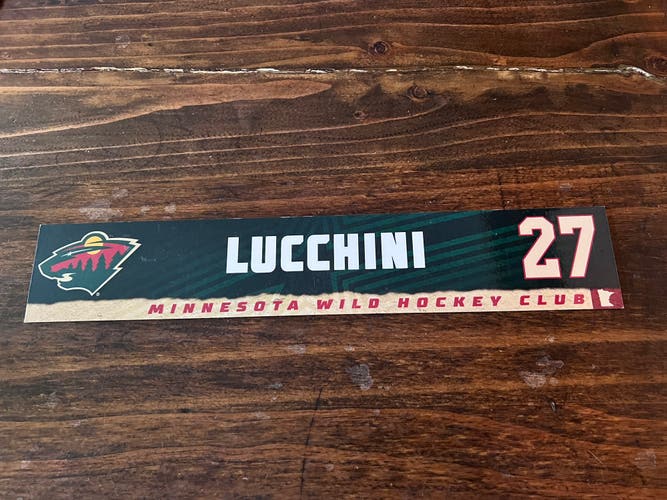 NHL Minnesota Wild Game-used Hockey Locker Nameplate # 27 Jake Lucchini