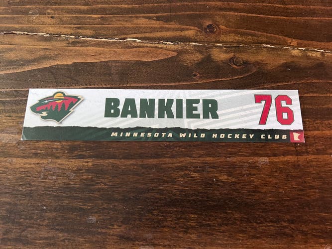 NHL Minnesota Wild Game-used Hockey Locker Nameplate # 76 Caedan Bankier