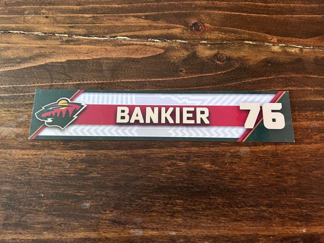 NHL Minnesota Wild Game-used Hockey Locker Nameplate # 76 Caedan Bankier