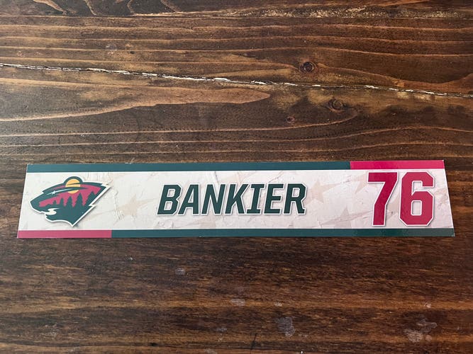 NHL Minnesota Wild Game-used Hockey Locker Nameplate # 76 Caedan Bankier