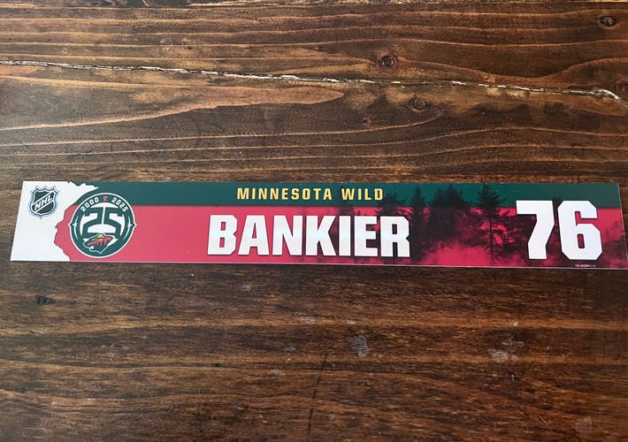 NHL Minnesota Wild Game-used Hockey Locker Nameplate # 76 Caedan Bankier