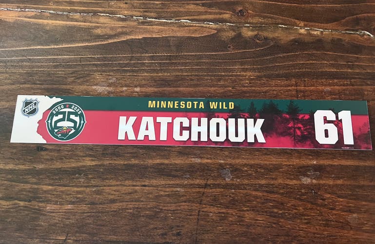 NHL Minnesota Wild Game-used Hockey Locker Nameplate # 61 Boris Katchouk