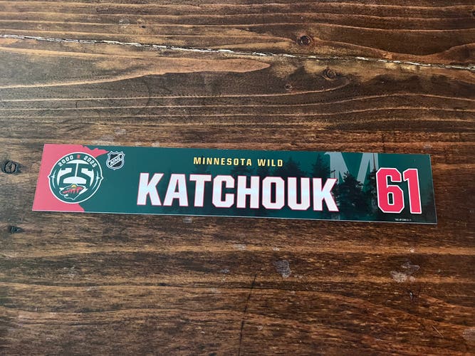 NHL Minnesota Wild Game-used Hockey Locker Nameplate # 61 Boris Katchouk