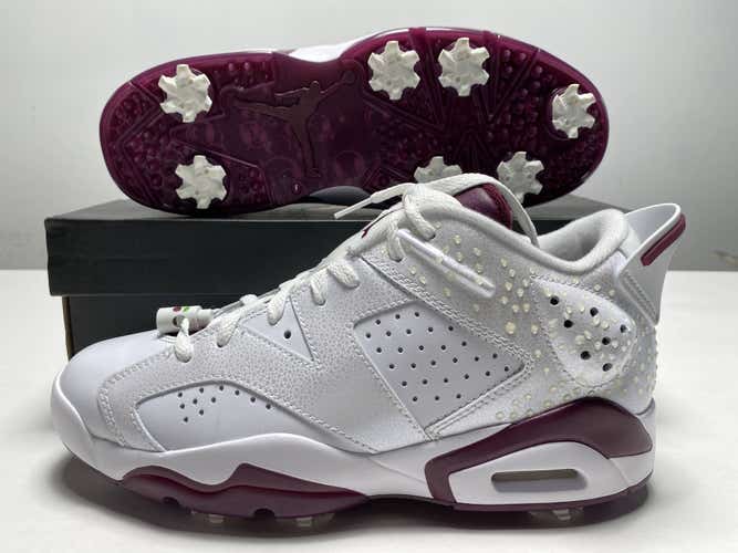 Jordan 6 G NRG M23 Golf Shoes White Bordeaux Men's SZ 9 (DV6796-116)