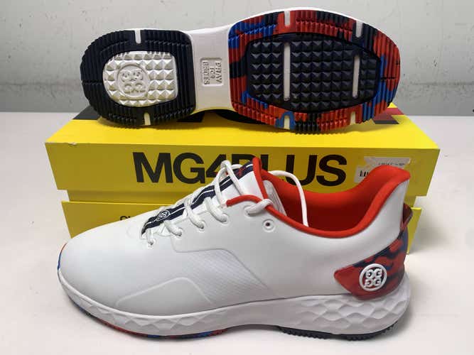 G/Fore G4 Golf Shoes White Red Navy Poppy Men's SZ 12 (G4MA23EF27)