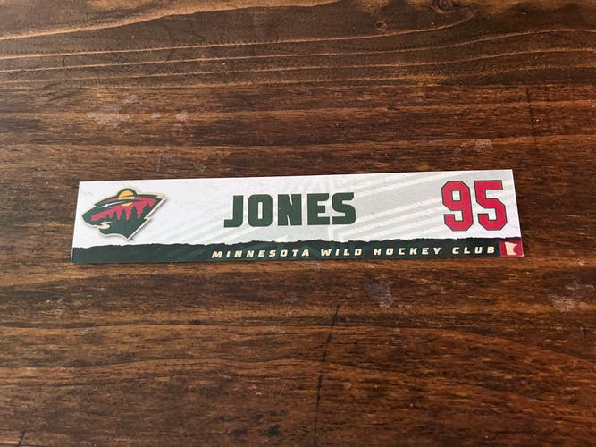 NHL Minnesota Wild Game-used Hockey Locker Nameplate #95 Jones