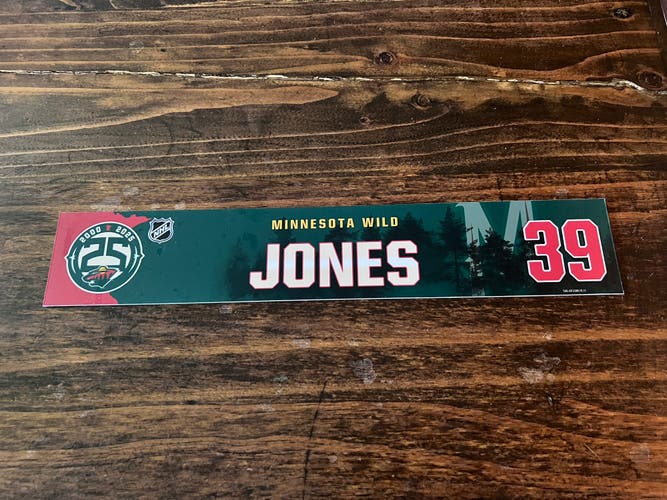 NHL Minnesota Wild Game-used Hockey Locker Nameplate #39 Jones