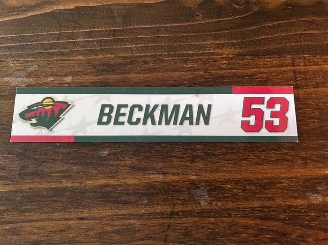 NHL Minnesota Wild Game-used Hockey Locker Nameplate #53 Adam Beckman