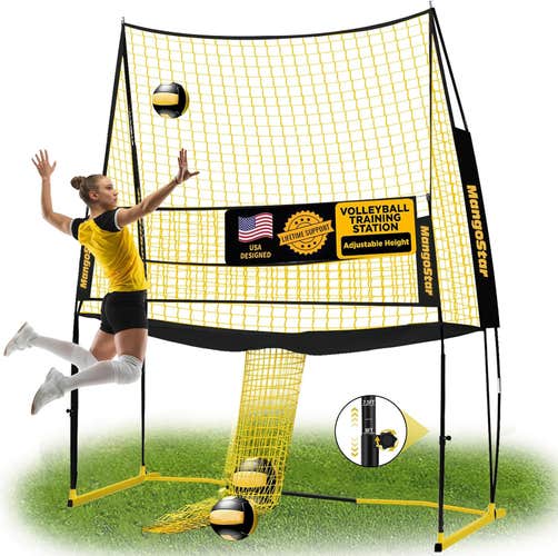 MangoStar Volleyball Training Net System Practice Net for Serving Setting Spiking