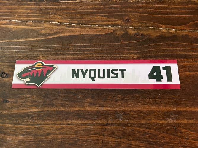 NHL Minnesota Wild Game-used Hockey Locker Nameplate #41 Gus Nyquist