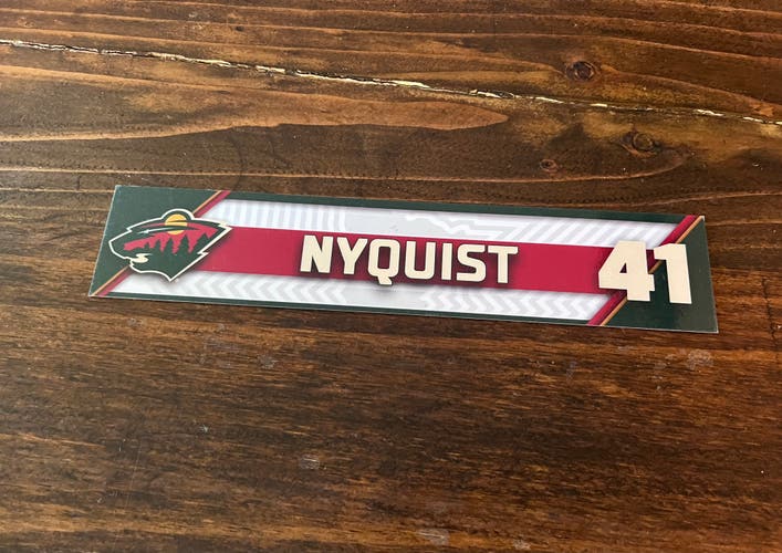 NHL Minnesota Wild Game-used Hockey Locker Nameplate #41 Gus Nyquist