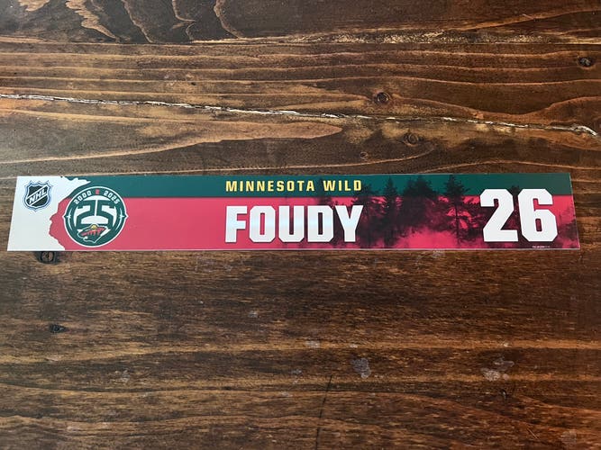 NHL Minnesota Wild Game-used Hockey Locker Nameplate #26 Foudy