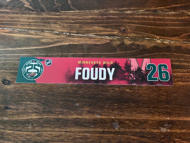 NHL Minnesota Wild Game-used Hockey Locker Nameplate #26 Foudy