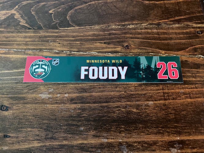 NHL Minnesota Wild Game-used Hockey Locker Nameplate #26 Foudy