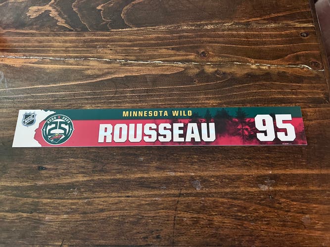 NHL Minnesota Wild Game-used Hockey Locker Nameplate #95 Rousseau