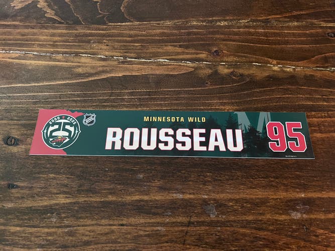 NHL Minnesota Wild Game-used Hockey Locker Nameplate #95 Rousseau