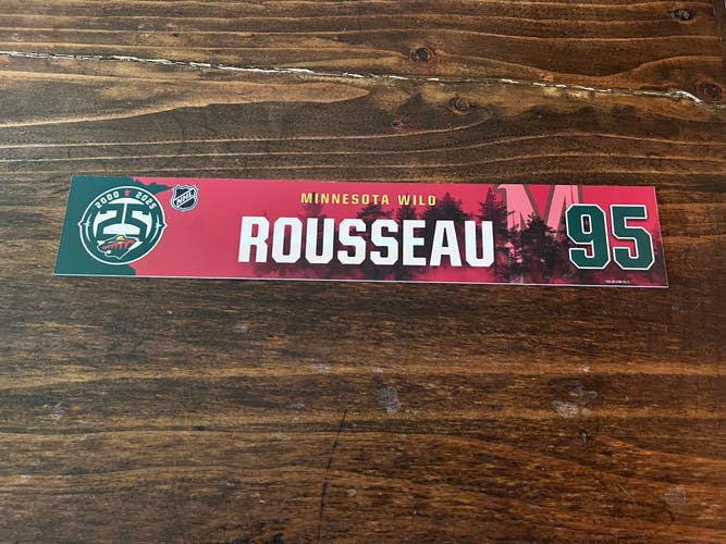 NHL Minnesota Wild Game-used Hockey Locker Nameplate #95 Rousseau