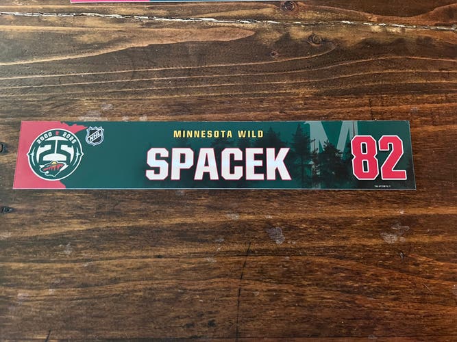NHL Minnesota Wild Game-used Hockey Locker Nameplate #82 Spacek