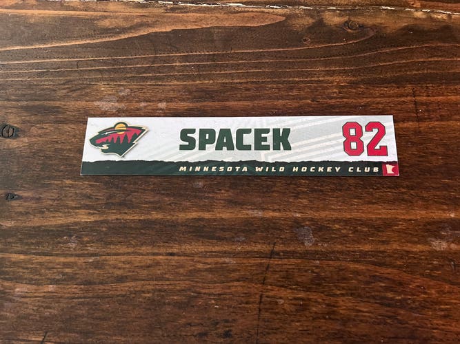 NHL Minnesota Wild Game-used Hockey Locker Nameplate #82 Spacek